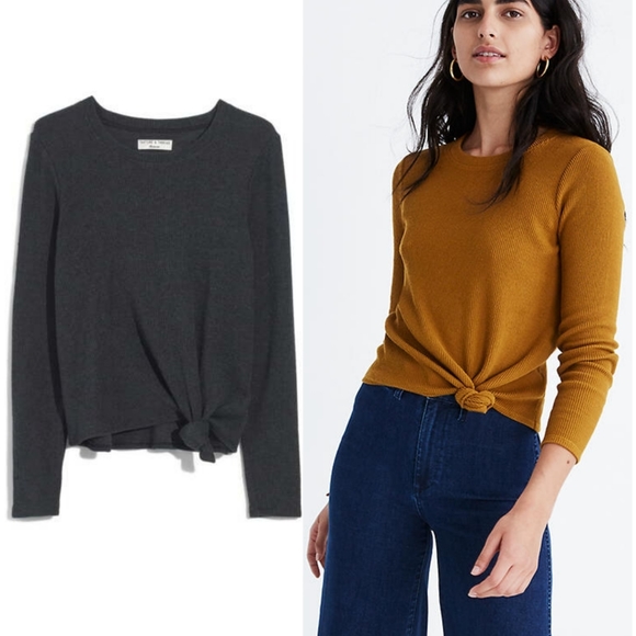 Madewell Tops - Madewell Texture & Thread Jacquard Knot-Front Top